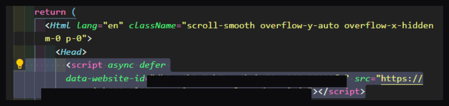 adding tracking code to document